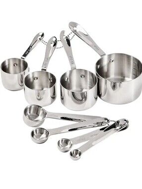 All-Clad Stainless Steel 8-PC Standard-Sized Measuring Cup and Spoon Set